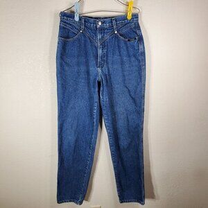90s Rocky Mountain High-Waist Bareback Womans Size 16L Blue Denim Jeans Y2K
